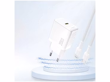 Dudao A26EU Adapter 20 Watt GaN 1xUSB-C Laddare Vit