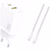 Dudao A26TEUL Adapter 25Watt 1xUSB-C 1xUSB-A (1m USB-C till Lightning ingår) Vit
