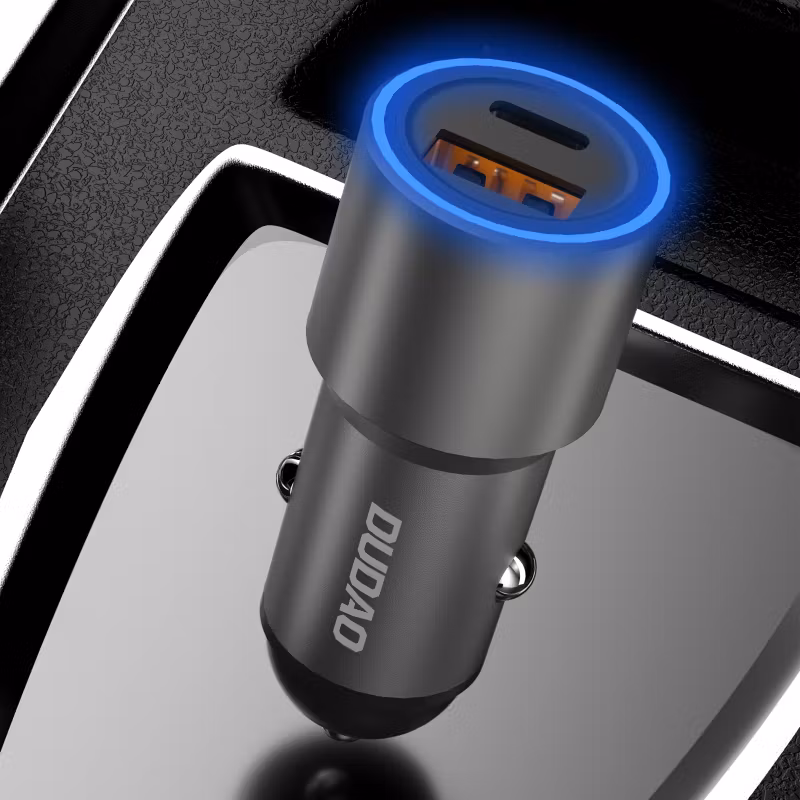 Dudao R4PQ Billaddare 22,5Watt 1xUSB-C + 1xUSB-A Svart