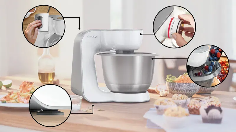 Bosch Serie 4 MUM58200 Köksmaskin 3.9liter 1000W Silver/Vit