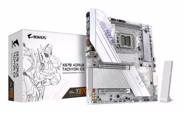 GIGABYTE X870 AORUS TACHYON ICE Motherboard - Supports AMD Ryzen 9000 CPUs, 18+2+2 Phases Digital VRM, up to 9600Hz DDR5 (OC), 1xPCIe 5.0 + 2xPCIe 4.0, Wi-Fi 7, 5 GbE LAN, USB 4