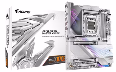 GIGABYTE X870E AORUS MASTER X3D ICE Motherboard - Supports AMD Ryzen 9000 CPUs, 18+2+2 Phases Digital VRM, up to 9000Hz DDR5 (OC), 2xPCIe 5.0 + 3xPCIe 4.0, Wi-Fi 7, 10GbE LAN, USB 4