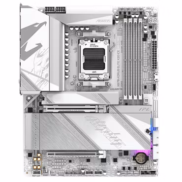 GIGABYTE X870 AORUS ELITE X3D ICE Motherboard - Supports AMD Ryzen 9000 CPUs, 16+2+2 Phases Digital VRM, up to 9000Hz DDR5 (OC), 2xPCIe 5.0 + 2xPCIe 4.0, Wi-Fi 7, 2.5GbE LAN, USB 4