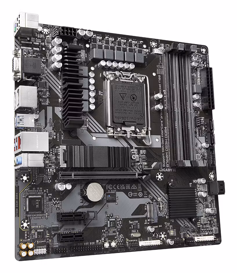 GIGABYTE B760M DS3H DDR4 Motherboard - Supports Intel Core 14th Gen CPUs, 6+2+1 Phases Digital VRM, up to 5333MHz DDR4 (OC), 2xPCIe 4.0 M.2, 2.5GbE LAN, USB 3.2 Gen2