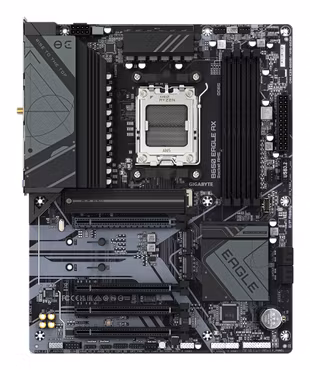 GIGABYTE B650 EAGLE AX Motherboard - AMD Ryzen 9000 Series CPUs, 12+2+2 Phases VRM, up to 7600MHz DDR5 (OC), 1xPCIe 5.0 + 2xPCIe 4.0 M.2, GbE LAN, WIFI 6E, USB 3.2 Gen 2