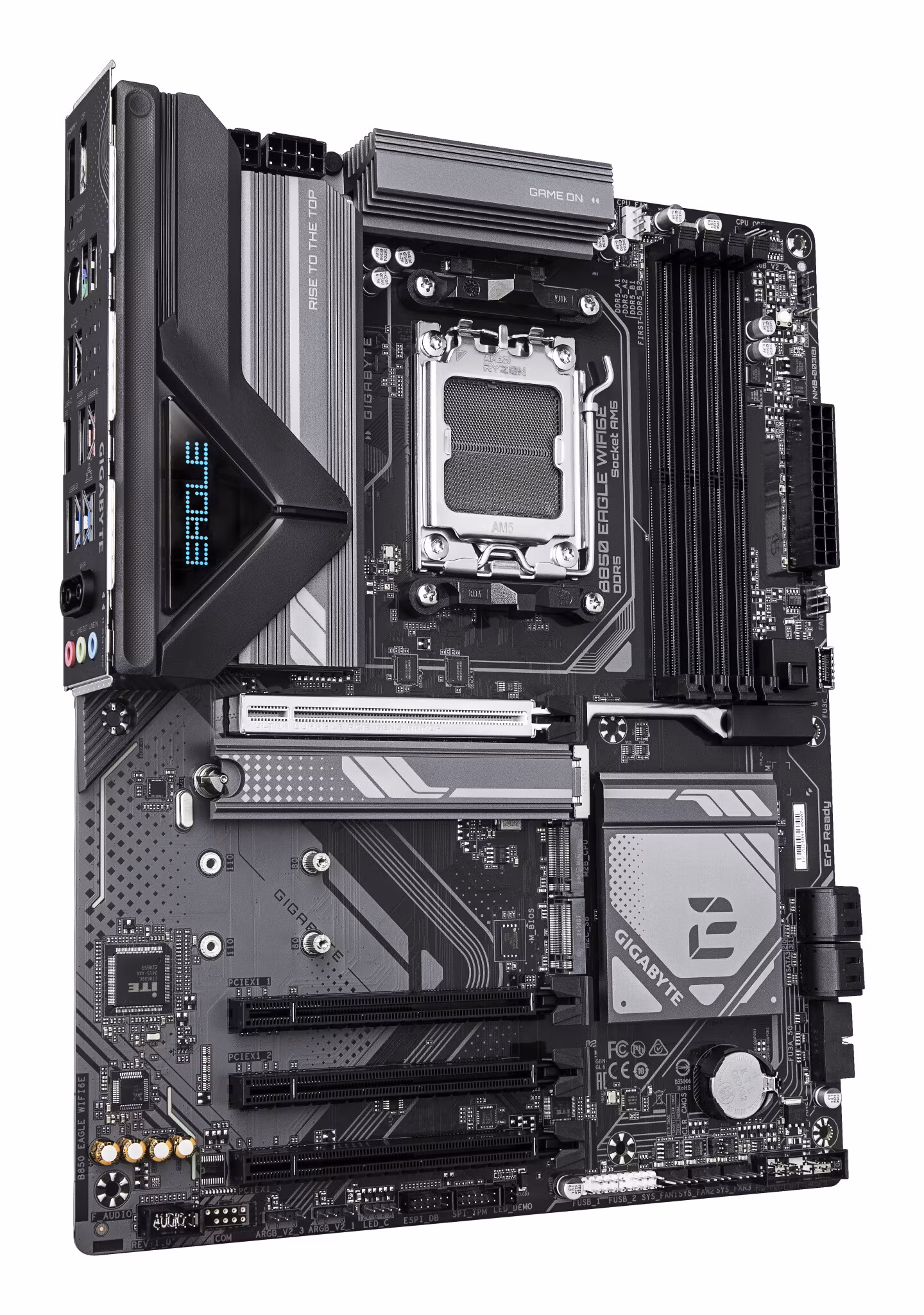 GIGABYTE B850 EAGLE WIFI6E Motherboard - AMD Ryzen 9000 Series CPUs, 8+2+2 Phases Digital VRM, up to 8200MHz DDR5 (OC), 1xPCIe 5.0 + 2xPCIe 4.0 M.2, GbE LAN, WIFI 6E, USB 3.2 Gen 2