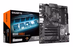GIGABYTE B550 EAGLE Motherboard - AMD Ryzen 5000 G-Series CPUs, 10+3+1 Phases VRM, up to 3200MHz DDR4, 1xPCIe 4.0 + 1xPCIe 3.0 M.2, 1GbE LAN, USB 3.2 Gen 2