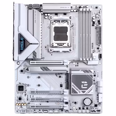 GIGABYTE B850 EAGLE WIFI7 ICE Motherboard - AMD Ryzen 9000 Series CPUs, 8+2+2 Phases Digital VRM, up to 8200MHz DDR5 (OC), 1xPCIe 5.0 + 2xPCIe 4.0 M.2, WIFI 7, 2.5 GbE LAN, USB 3.2 Gen 2