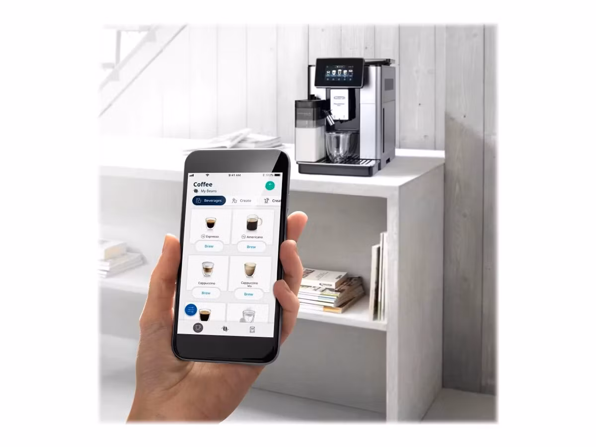 De'Longhi PrimaDonna Soul ECAM610.55.SB Automatisk kaffemaskin Silver Svart