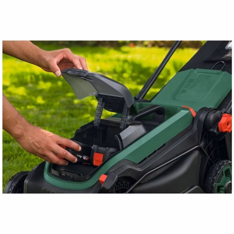 Bosch Powertools sladdlös gräsklippare Rotak18V2-38, 36 volt (2x18V) (grön/svart, 2x Li-ion-batteri 4.0Ah, POWER FOR ALL ALLIANCE)
