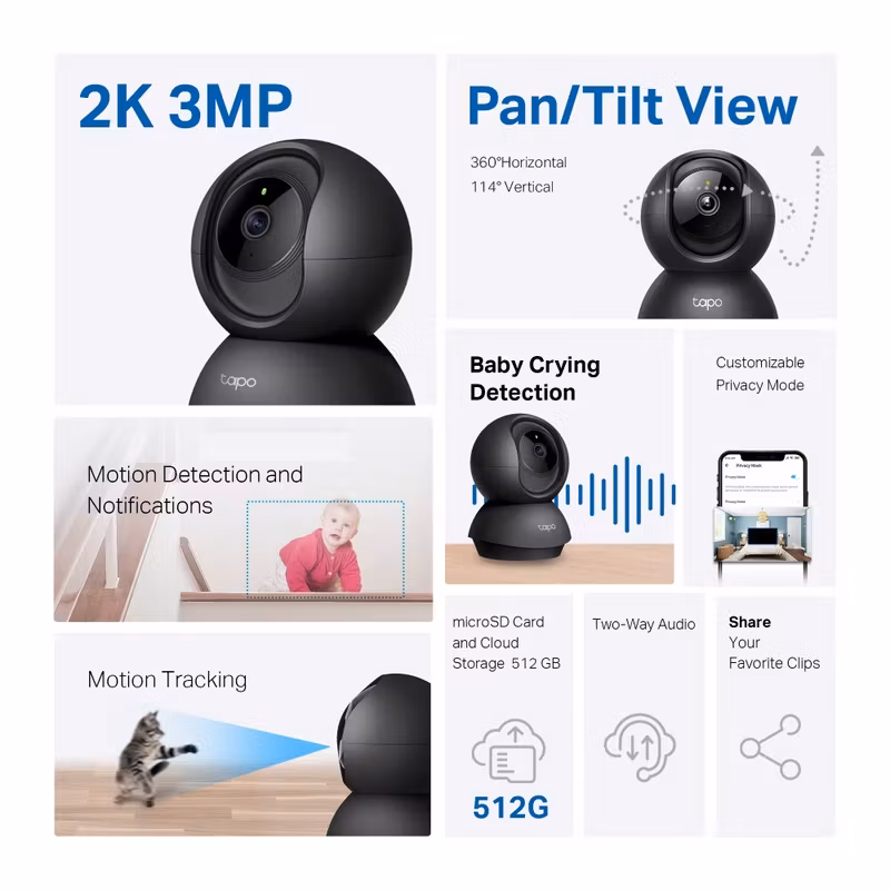TP-Link Tapo Pan/Tilt Home Security Wi-Fi Övervakningskamera