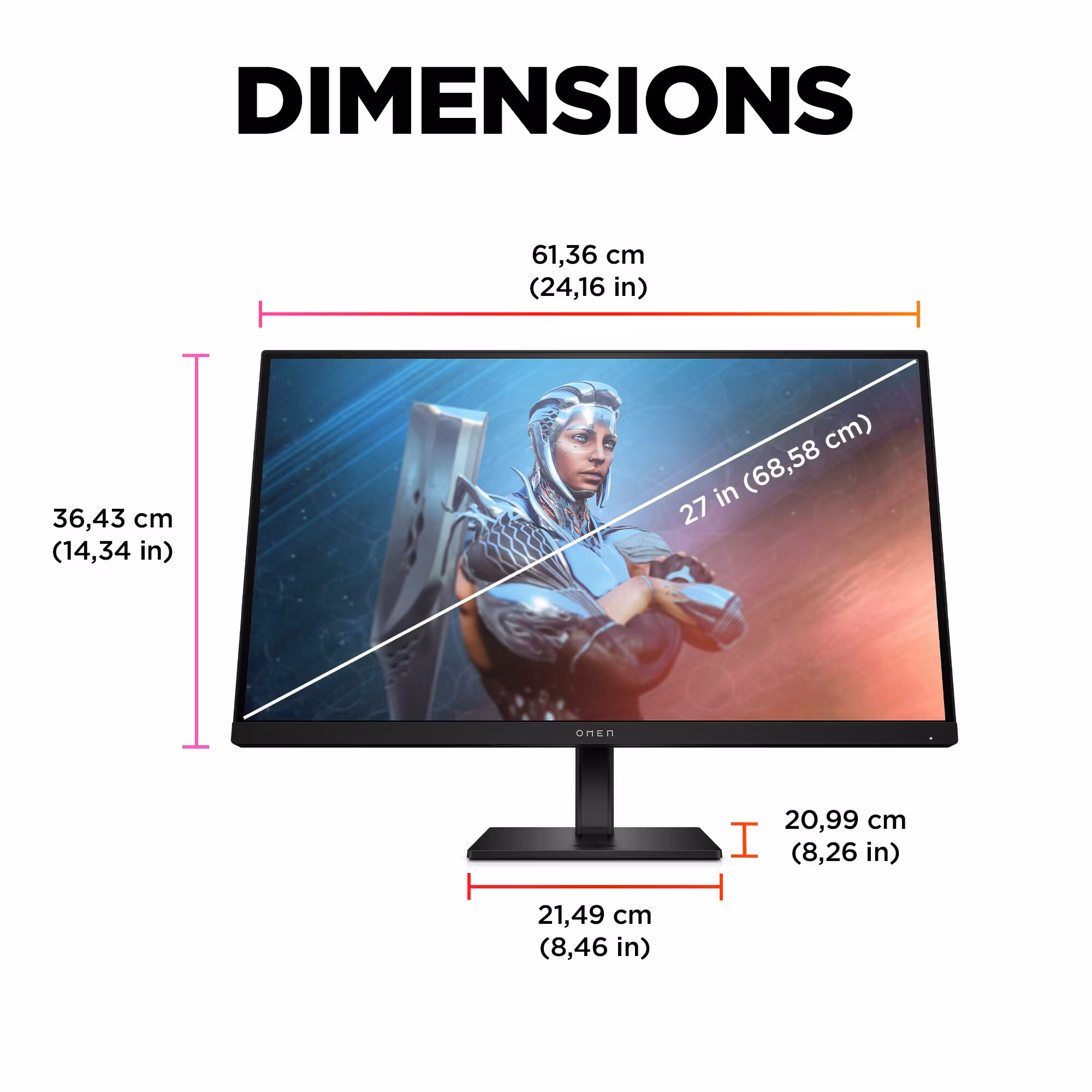 OMEN by HP 27 27" 1920 x 1080 FHD 165Hz Gamingmonitor