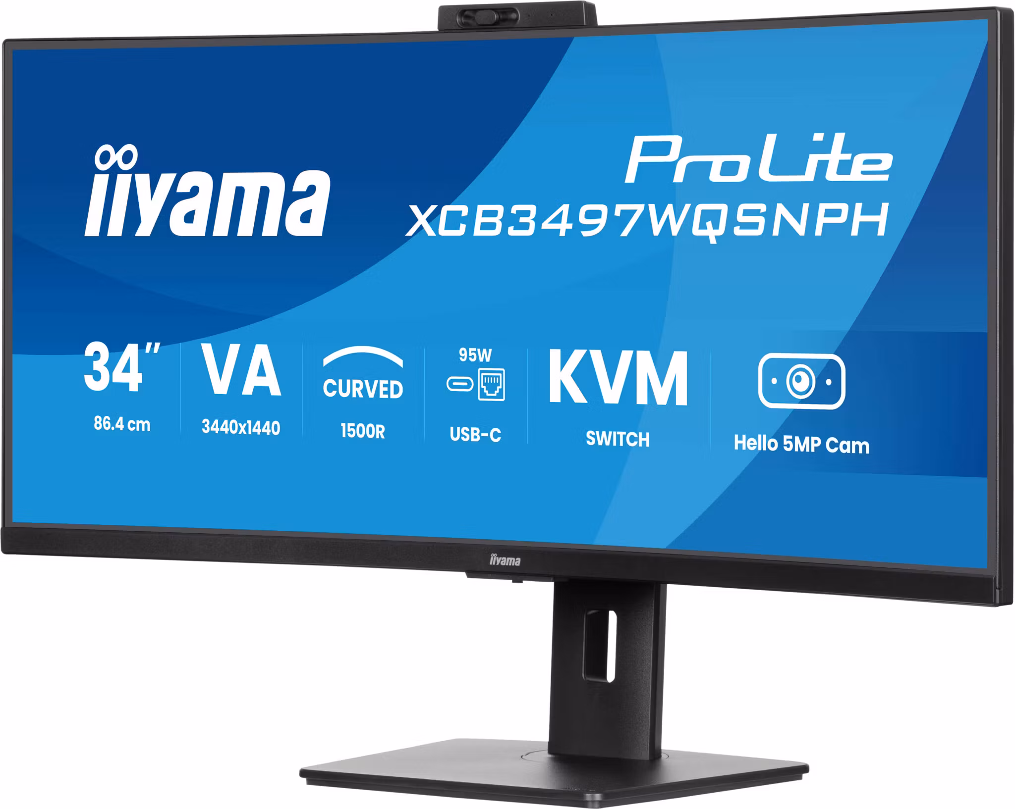 iiyama ProLite XCB3497WQSNPH-B1 34" VA UltraWide Quad HD LED Gamingskärm