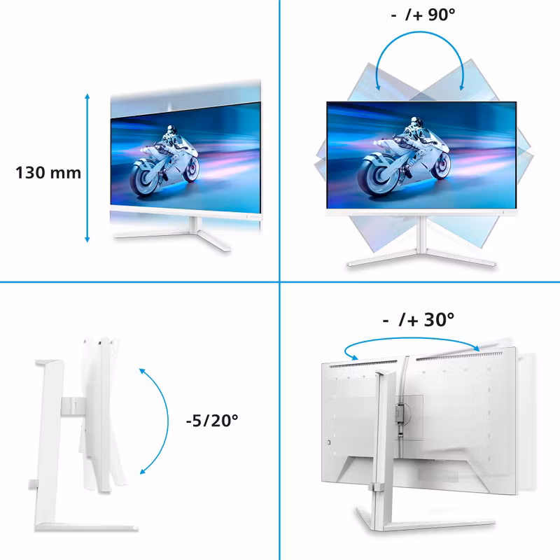 Philips Evnia 6000 27M2N6501L 27" 2560 x 1440 (2K) Quad HD QD-OLED Gamingskärm Vit