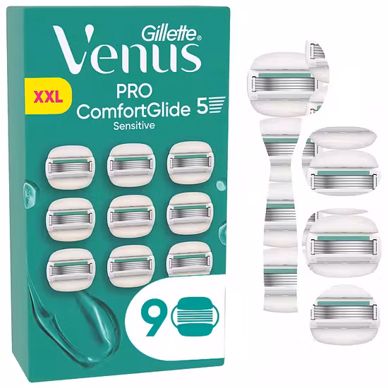 Gillette Venus Pro ComfortGlide Sensitive rakblad 9-pack