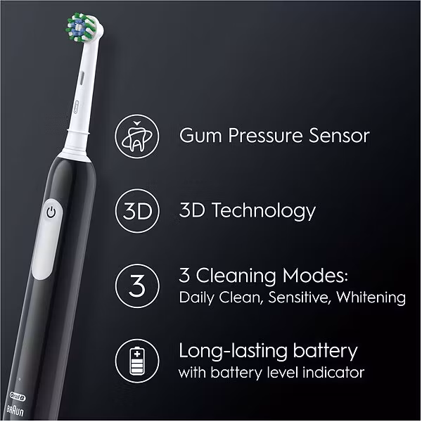 Oral-B Pro 1 Travel Edition Eltandborste inkl Resefodral Svart