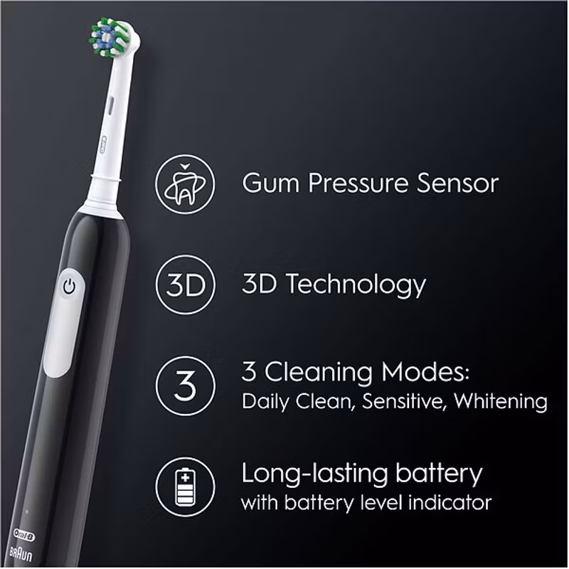Oral-B Pro 1 Travel Edition Eltandborste inkl Resefodral Svart