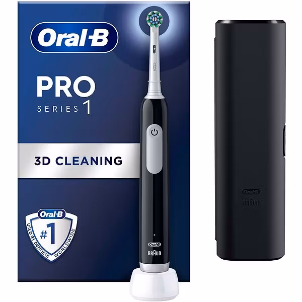 Oral-B Pro 1 Travel Edition Eltandborste inkl Resefodral Svart