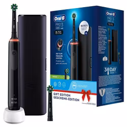 Oral-B Pro 3 3500 + Extra Refill + Resefodral Svart