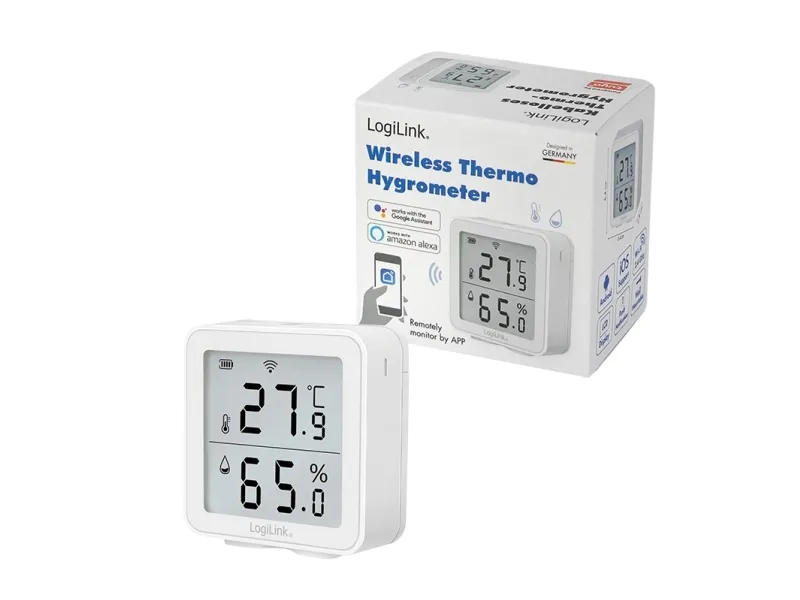 LogiLink Smart Termo och hygrometer trådlös Vit