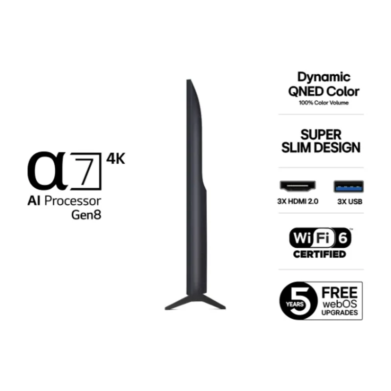 LG 43QNED70A6A 43" 4K UHD LCD QNED AI Smart TV