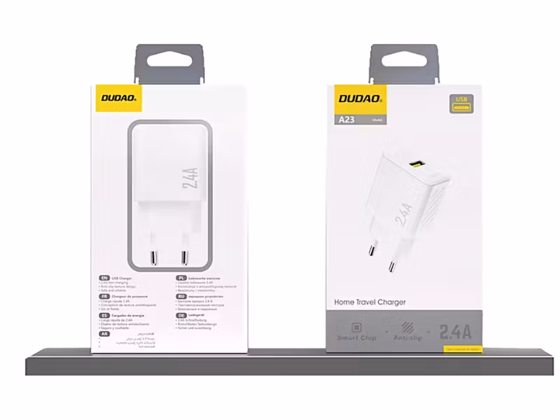 Dudao A23EU Adapter Väggladdare 12Watt GaN 1xUSB-A Vit