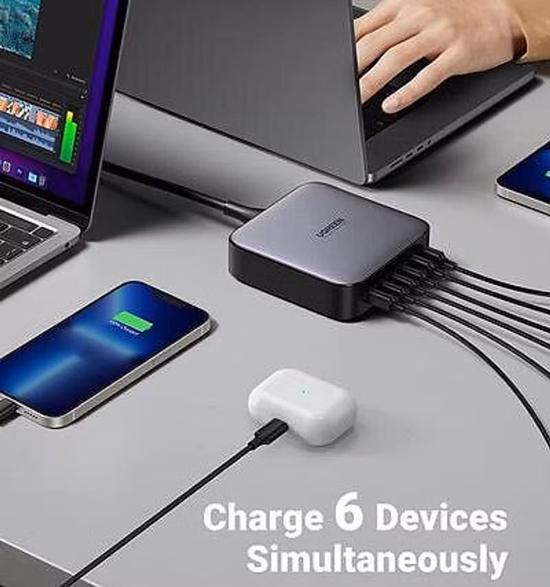 UGREEN Nexode 200W Desktop Charger 6-Port (2xUSB-A + 4xUSB-C) Multiladdare