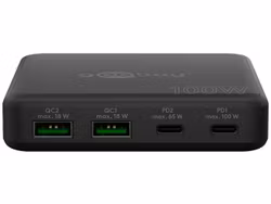 Goobay 4-ports USB GaN Laddare 100W USB-C USB-A Svart