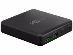 Goobay 4-ports USB GaN Laddare 100W USB-C USB-A Svart