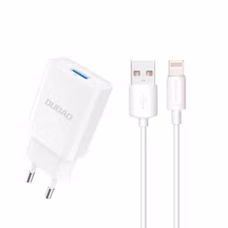 Dudao A4EU Adapter Väggladdare 10Watt 1xUSB-A (USB-A till Lightning kabel inkl) Vit