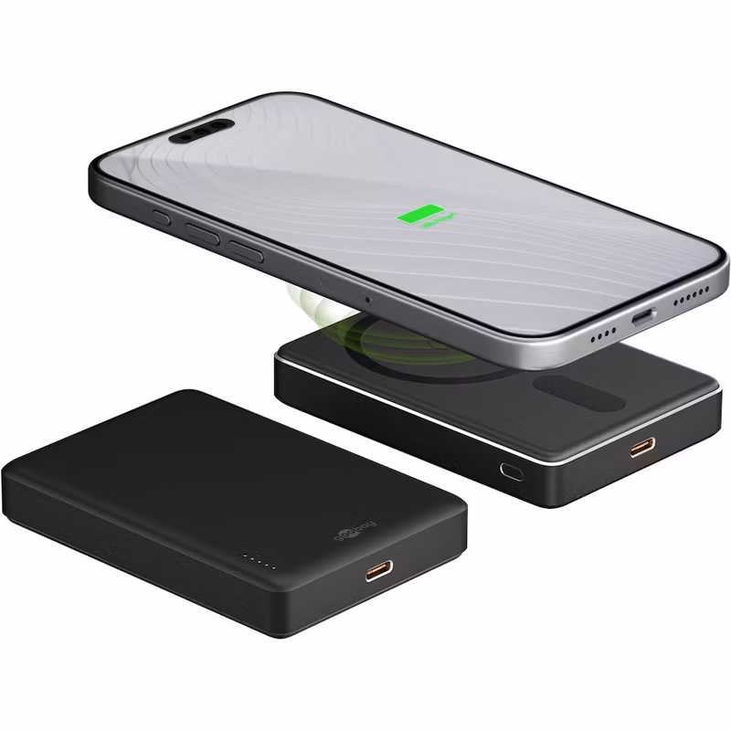 Goobay Magnetisk Powerbank Trådlös 10,000 mAh Svart
