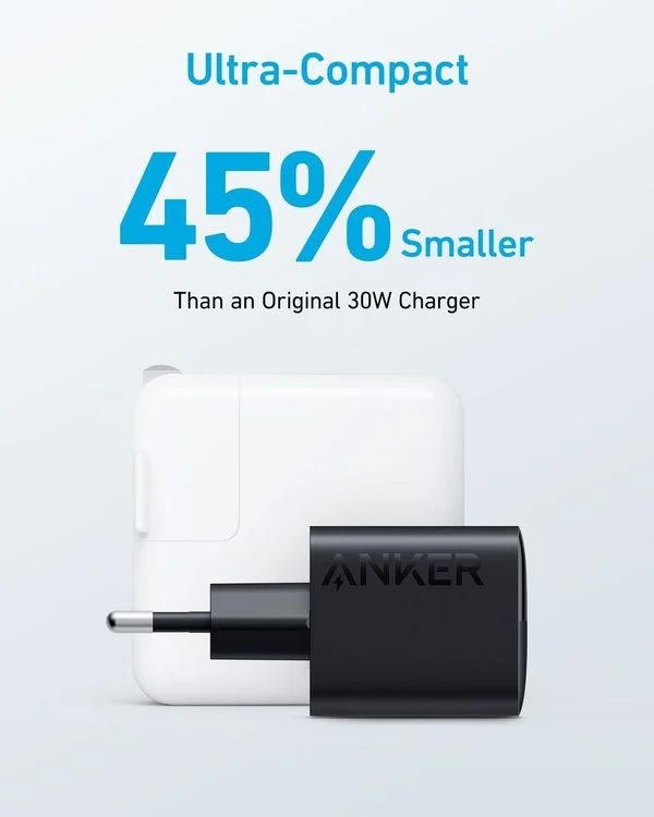 Anker 323 Snabbaddare 33W USB-C & USB-A Adapter Svart