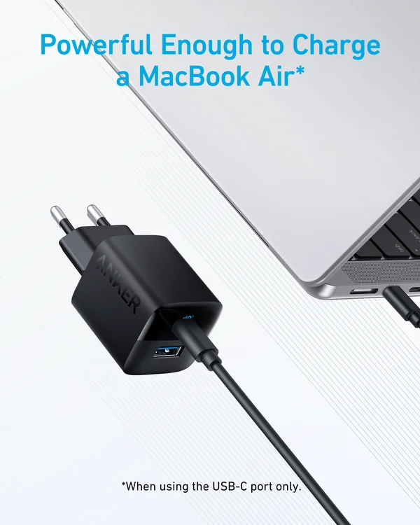 Anker 323 Snabbaddare 33W USB-C & USB-A Adapter Svart