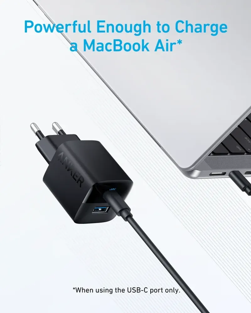Anker 323 Snabbaddare 33W USB-C & USB-A Adapter Svart