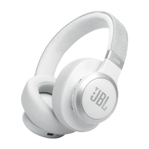 JBL Live 770 trådlösa Over-Ear brusreducerande hörlurar Vit