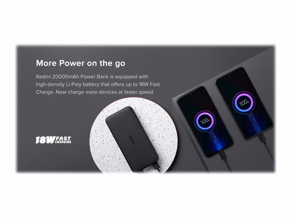 Xiaomi Redmi Powerbank 20000mAh 18Watt 1xUSB-A Svart