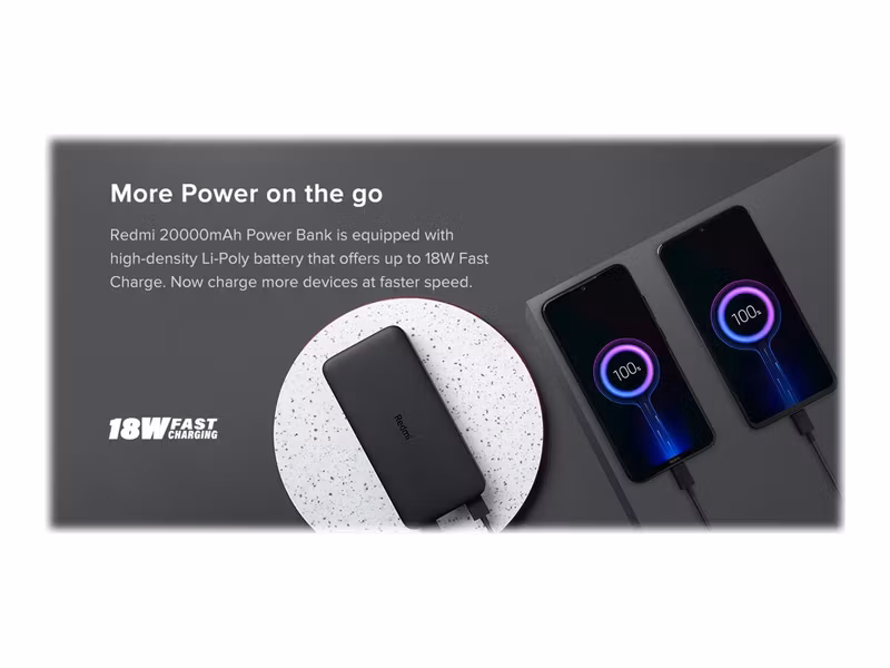 Xiaomi Redmi Powerbank 20000mAh 18Watt 1xUSB-A Svart