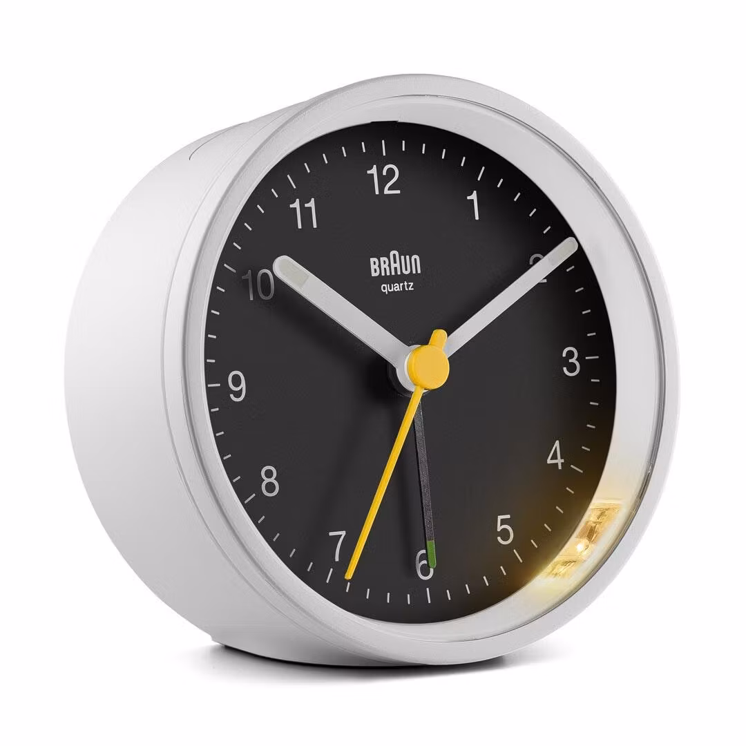 Braun BC12WB Quartz väckarklocka svart/vit