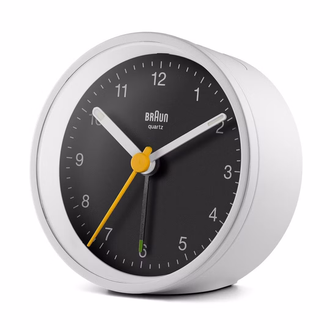 Braun BC12WB Quartz väckarklocka svart/vit