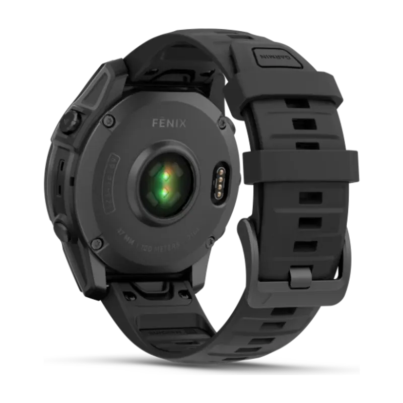 Garmin fēnix E 47 mm GPS-smartwatch Grå med Svart Silikonarmband