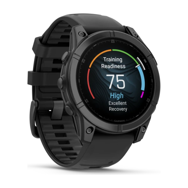 Garmin fēnix E 47 mm GPS-smartwatch Grå med Svart Silikonarmband