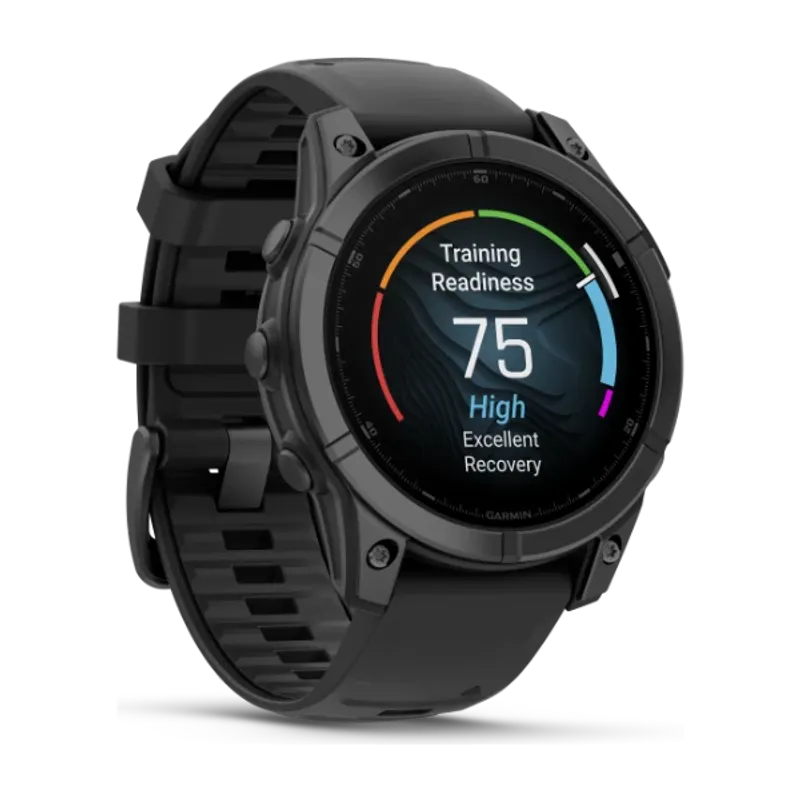 Garmin fēnix E 47 mm GPS-smartwatch Grå med Svart Silikonarmband