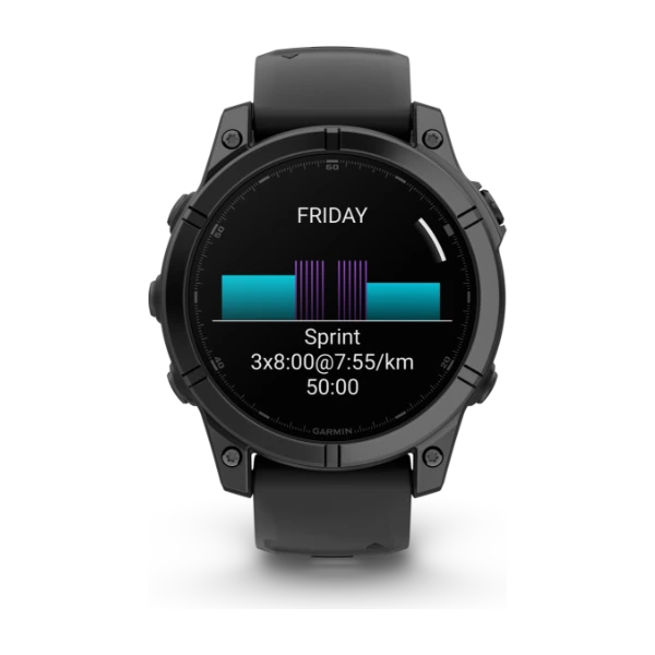 Garmin fēnix E 47 mm GPS-smartwatch Grå med Svart Silikonarmband