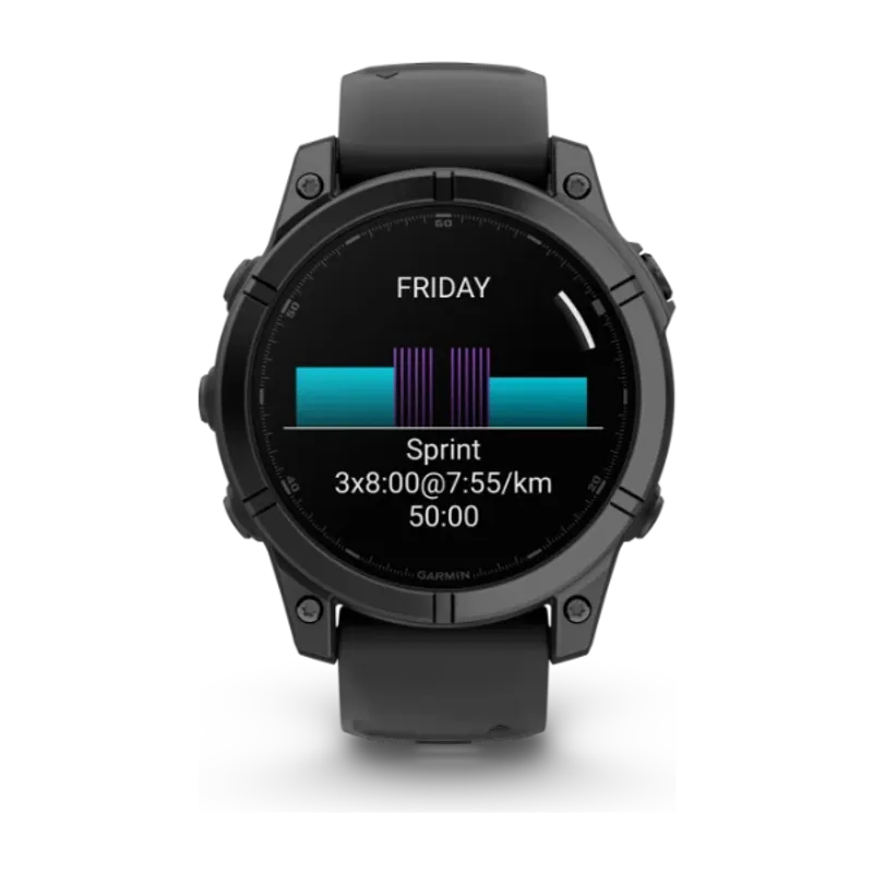 Garmin fēnix E 47 mm GPS-smartwatch Grå med Svart Silikonarmband