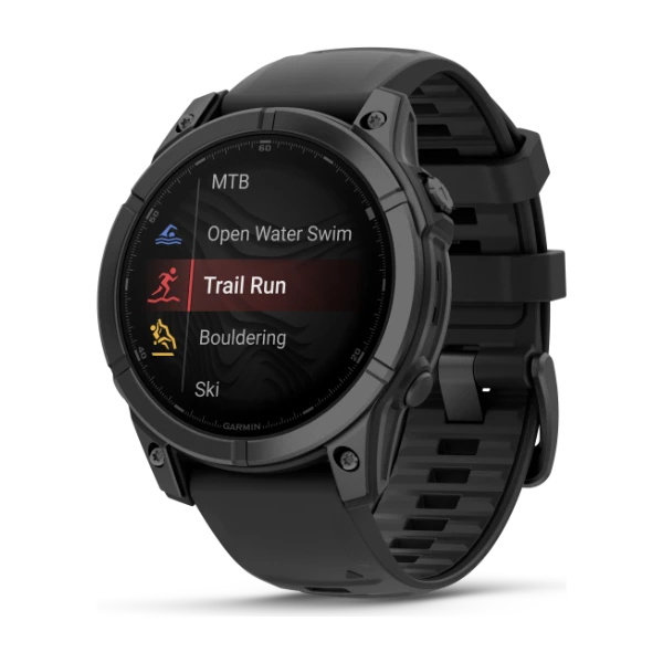 Garmin fēnix E 47 mm GPS-smartwatch Grå med Svart Silikonarmband