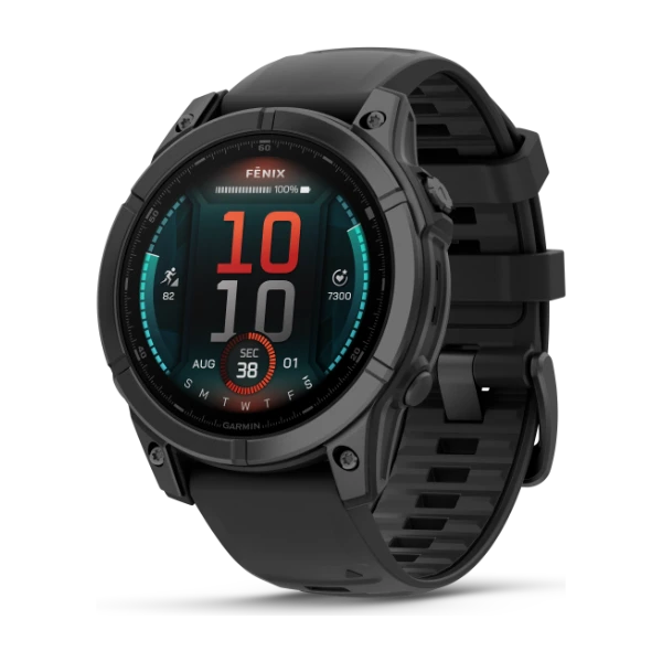 Garmin fēnix E 47 mm GPS-smartwatch Grå med Svart Silikonarmband