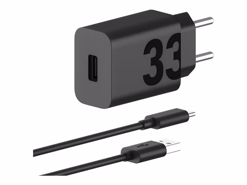 Motorola TurboPower Snabbladdare 33 W USB-A med 1 m USB-A till USB-C-kabel Svart