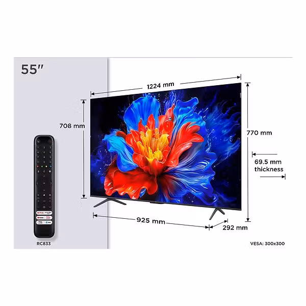 TCL 55P81K QLED 55" 4K UHD QLED Smart TV Google TV
