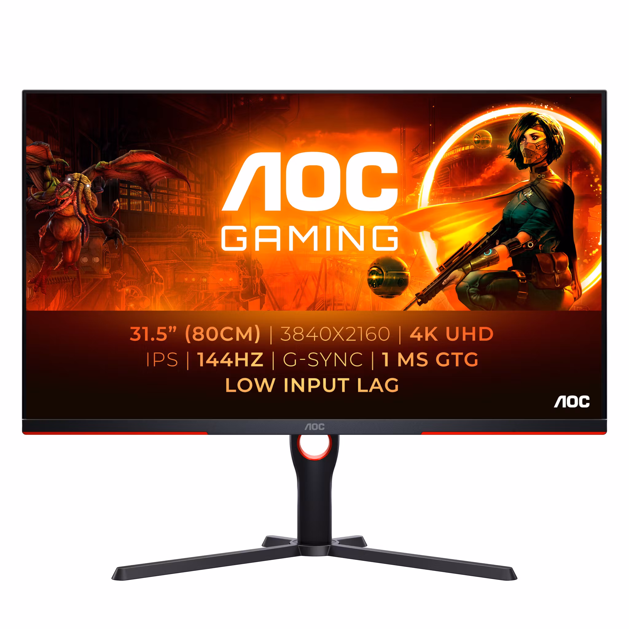 AOC G3 U32G3X/BK datorskärm 80 cm (31,5") 3840 x 2160 pixlar 4K Ultra HD LED svart/röd