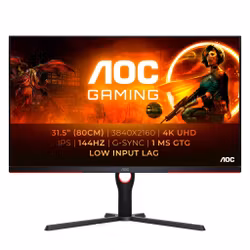 AOC G3 U32G3X/BK datorskärm 80 cm (31,5") 3840 x 2160 pixlar 4K Ultra HD LED svart/röd
